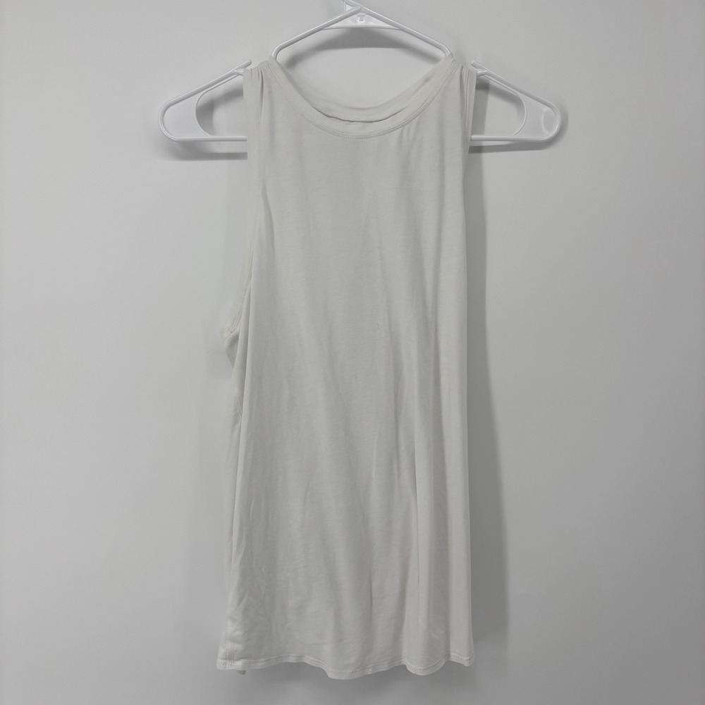 Lululemon Tie It Back White Tank Top Women's Size 4/6 Logo Sleeveless *Read Desc